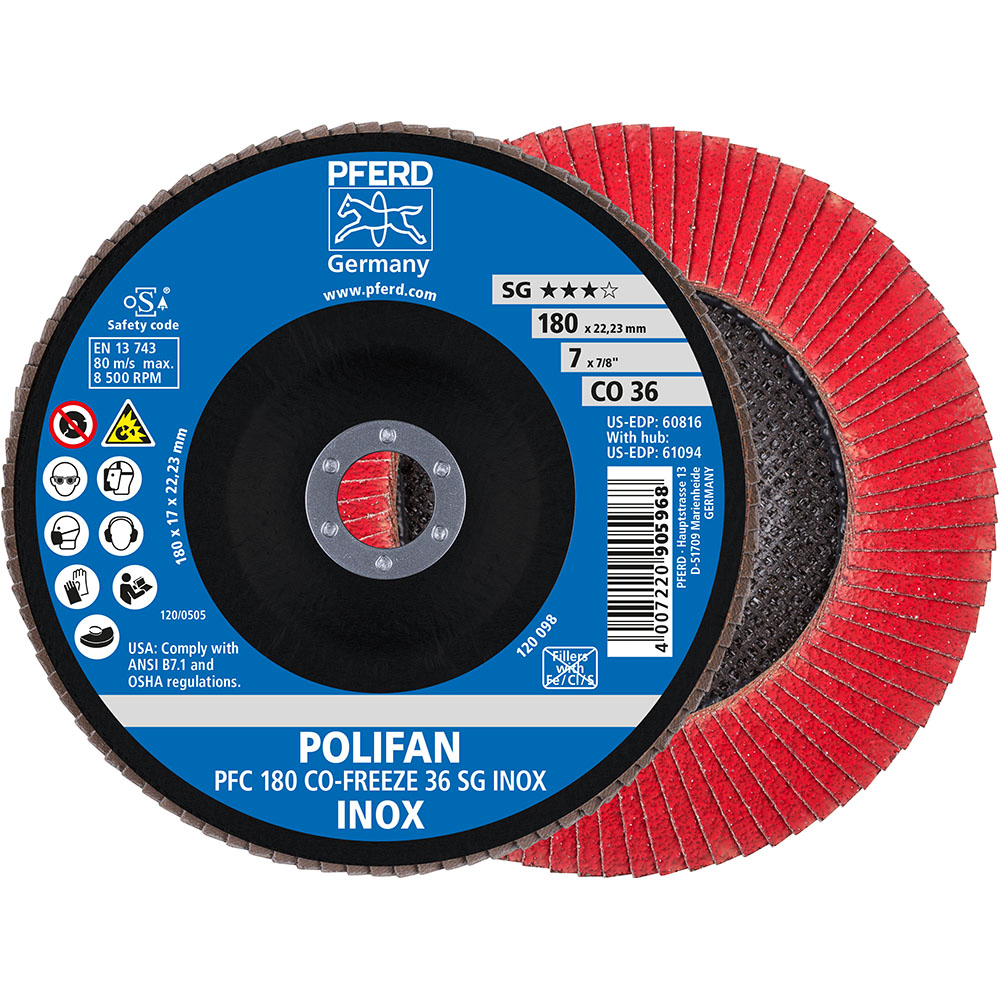POLIFAN-Fächerscheiben PFC 180 CO-FREEZE 36 SG INOX