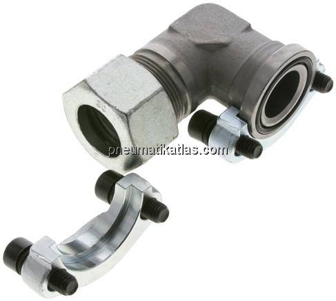 Winkel-Flanschverschraubung 1-1/4"-SAE (3000 PSI), 30 S (M42x2)
