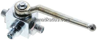 Hochdruck-3-Wege Kugelhahn, T-Bohrung, 6 L (M12x1,5), 0 - 315bar
