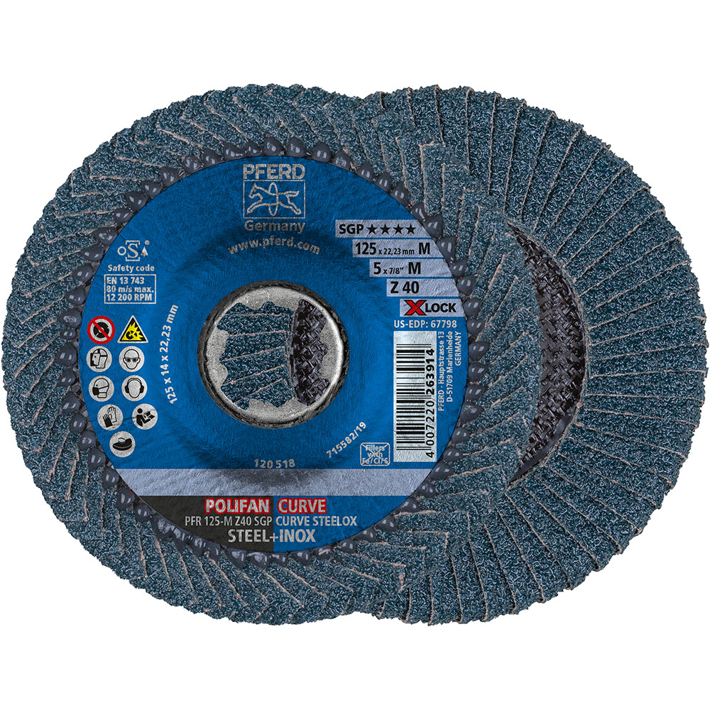 POLIFAN-Fächerscheiben PFR 125-M Z 40 SGP CURVE STEELOX/X-LOCK
