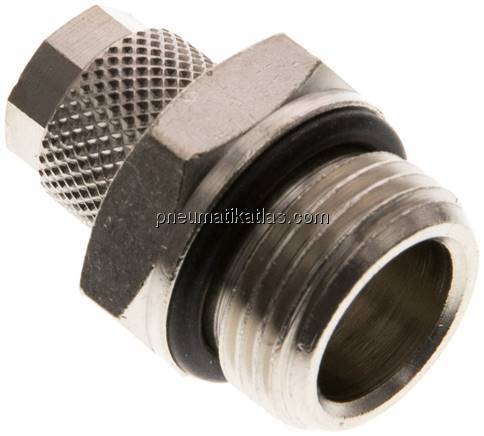 Gerade Verschraubung G 3/8"-6x4mm, Messing vernickelt Gerade Verschraubung G 3/8"-6x4mm, Messing vernickelt