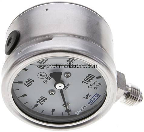 Gly.-Sicherheits-Manometer senkrecht,63mm, 0 - 1000 bar