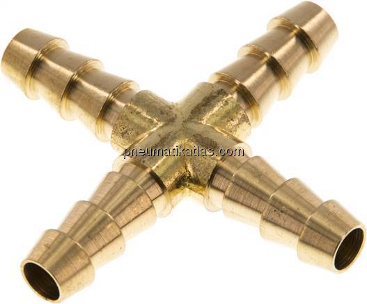 Kreuz-Schlauchverbinder 8 (5/16")mm, Messing