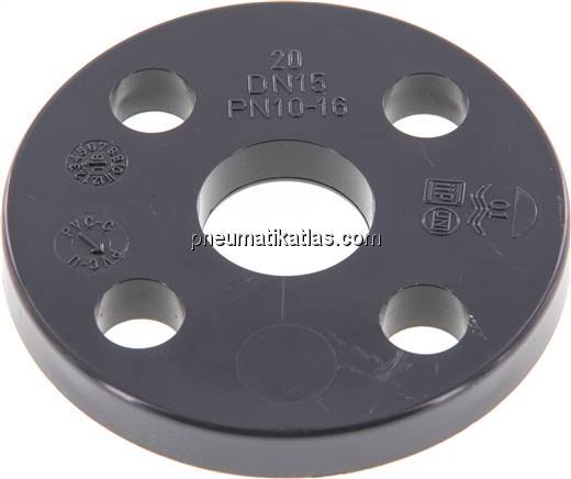 Losflansch DN15-PN16 (DIN), PVC-U, 20mm