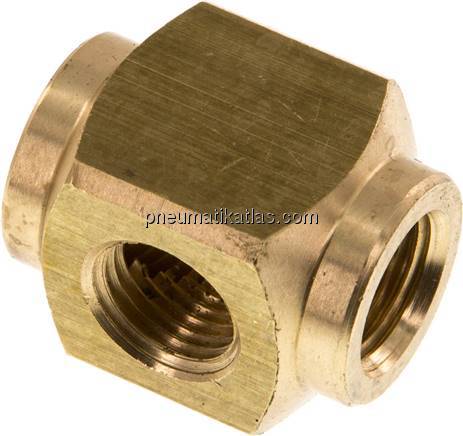 Kreuz-Verteiler 3x G 1/4",Messing