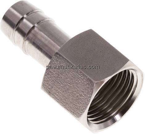 Aufschraub-Schlauchtülle G 3/8"-10mm, 1.4571
