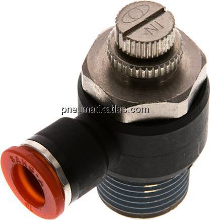 Winkel-Drosselrückschlagventil R 1/2"-10mm,zuluftregelnd