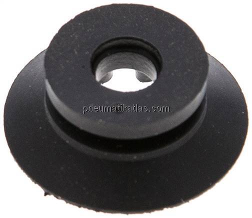 Flachsauger, Stützrippe, P-Serie, Ø 22x0,5mm, CR (50A), schwarz