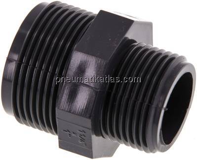 Doppelnippel G 1-1/4"-G 1", PVC-U