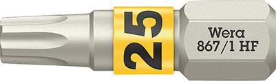Bit zähhart 1/4" DIN 3126 C6,3 T25x25mm Haltefunktion Wera Bit zähhart 1/4" DIN 3126 C6,3 T25x25mm Haltefunktion Wera