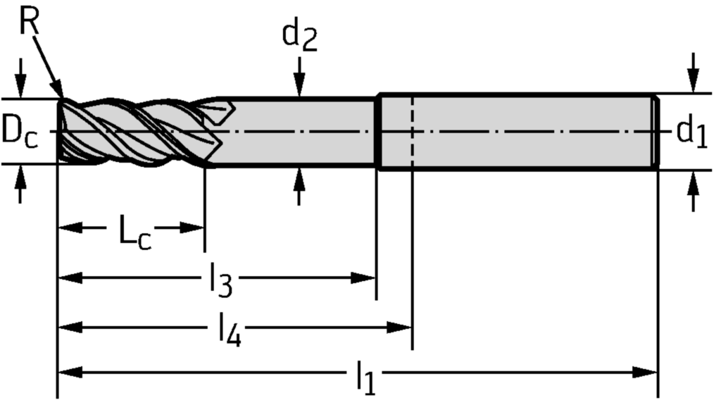 VHM-Eck-/Nutfräser