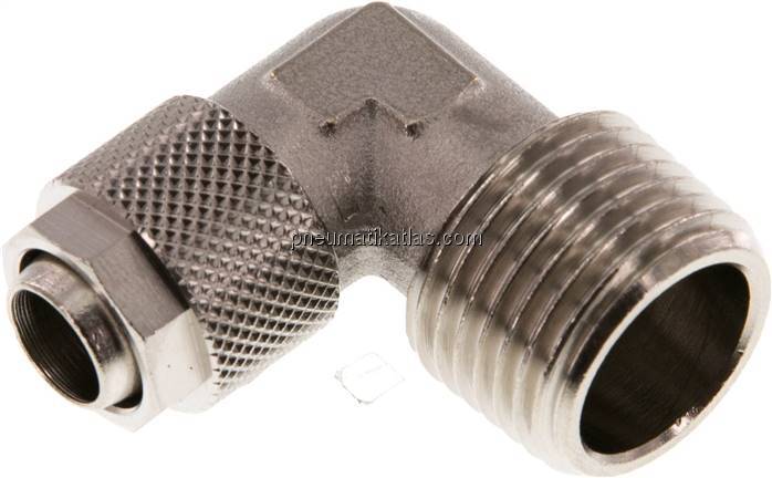 Winkel-Verschraubung R 1/2"-12x10mm, Messing vernickelt