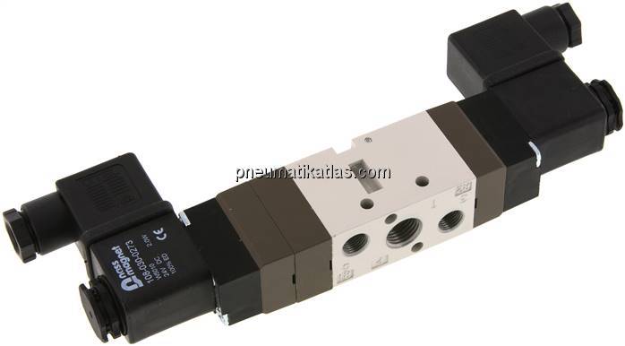 5/3-Wege Magnetventil, G 1/4", Mittelstellung belüftet, 12 V DC