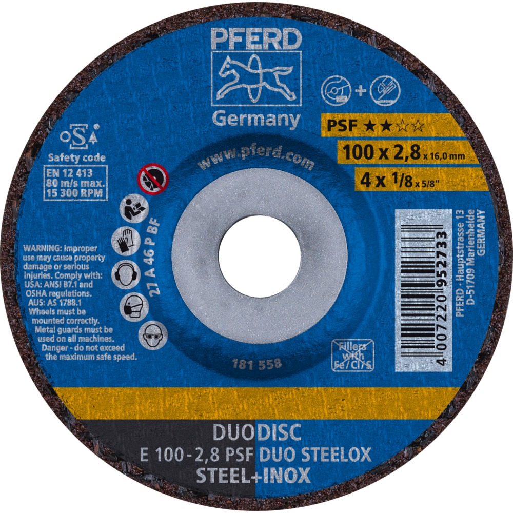 Trennscheiben E 100-2,8 PSF DUO STEELOX/16,0