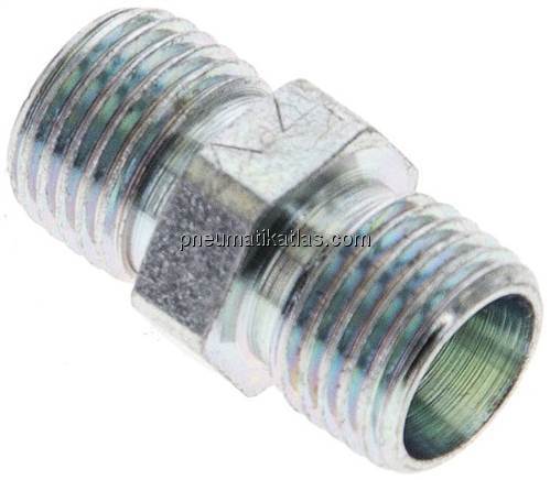 Gerade Schneidringverschraubung 6 LL (M10x1), ohne Mutter & Schneidring, Stahl v Gerade Schneidringverschraubung 6 LL (M10x1), ohne Mutter & Schneidring, Stahl v