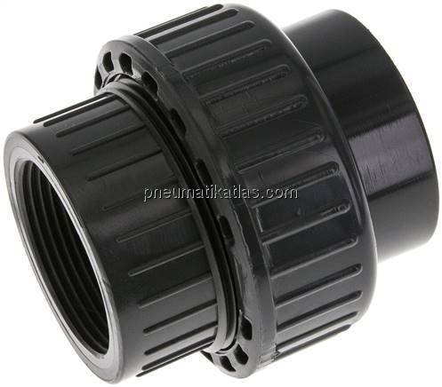 Klebe-/Gewindeverschraubung, PVC-U/ FKM, 50mmxRp 1-1/2" IG