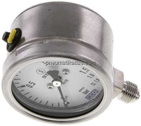 Sicherheits-Manometer senkrecht, 63mm, 0 - 1,6 bar