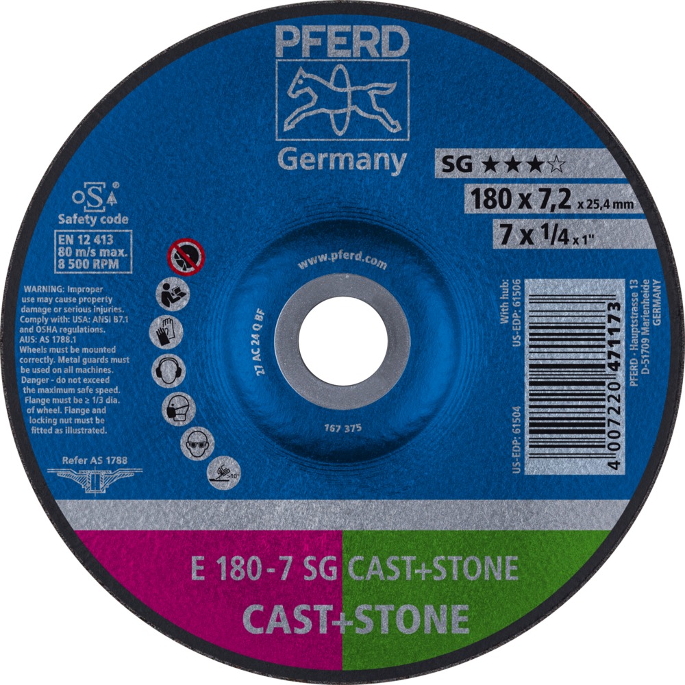 Schruppscheiben E 180-7 SG CAST+STONE