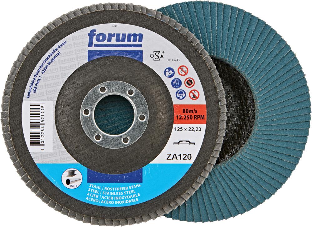 Fächerschleifscheibe 125mm, gerade, ZK 120 FORUM