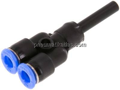 Y-Steckanschluss, 4mm Stecknippel, 4mm Schlauch Y-Steckanschluss, 4mm Stecknippel, 4mm Schlauch