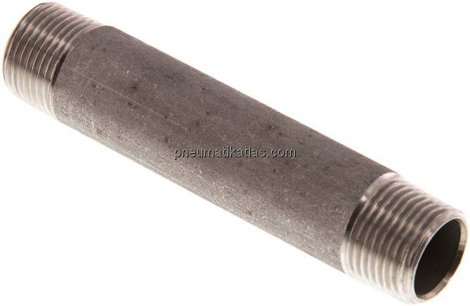 Rohrdoppelnippel R 3/8"-80mm, 1.4571