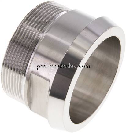 Kegelstutzen (Milchgewinde) 86mm Kegel-G 2-1/2", 1.4404