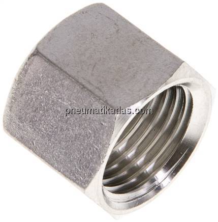 Überwurfmutter DN8, M 16x1,5, Bohrung 11,8mm, 1.4301