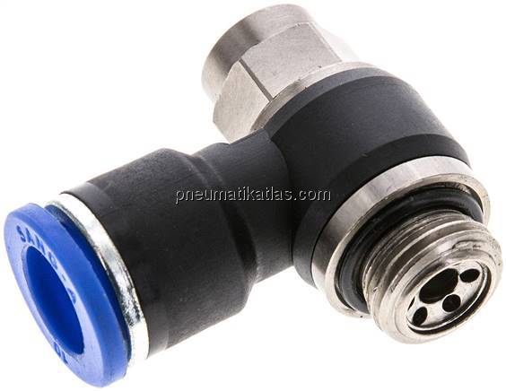 Winkel-Drosselrückschlagventil G 1/4"-10mm,abluftregelnd