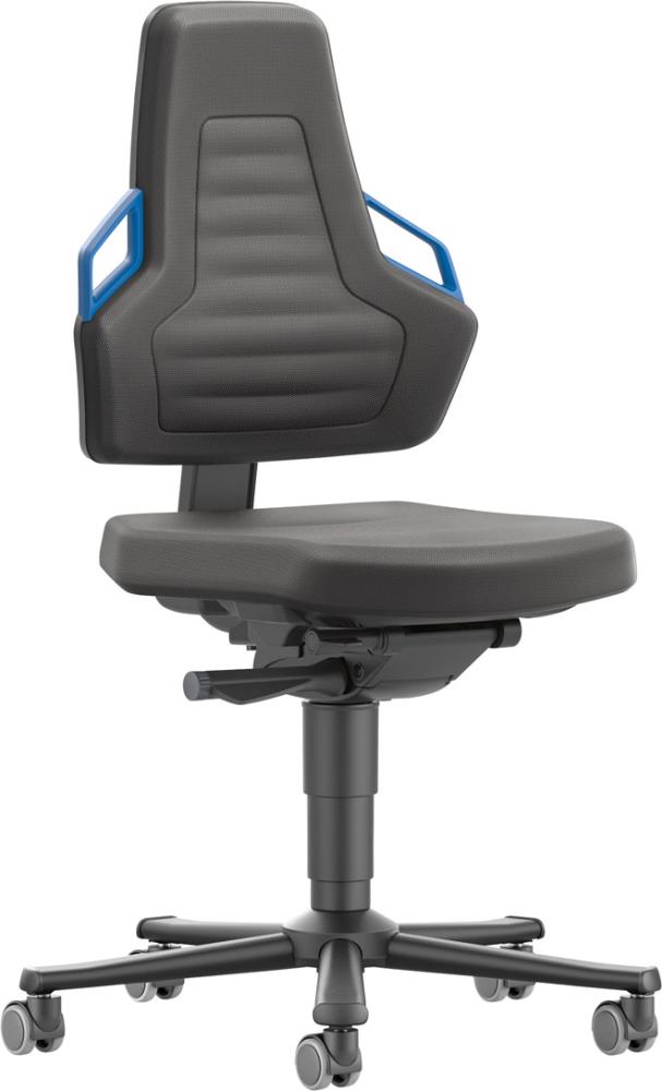 Bimos Arbeitsstuhl Nexxit 2 Griff blau Sitzhöhe 450-600 mm Supertec mit Rollen