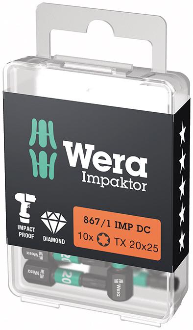 Bit Impaktor 1/4" DIN 3126 C6,3 T20x25mm 10er Pack Wera Bit Impaktor 1/4" DIN 3126 C6,3 T20x25mm 10er Pack Wera