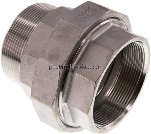 Verschraubung kon. dichtend, Rp 2-1/2"/R 2-1/2" (IG/AG)
