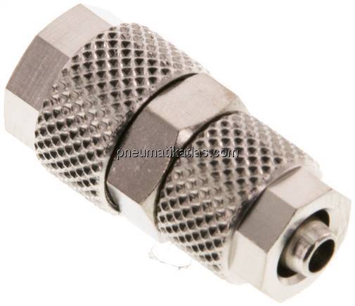 Gerade Verschraubung 8x6mm-6x4mm, Messing vernickelt