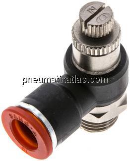 Winkel-Drosselrückschlagventil G 1/4"-10mm,zuluftregelnd