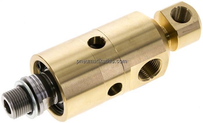 Drehdurchführ. G 3/8"-G 1/4", Welle-Rohr G 3/8" LH-9mm
