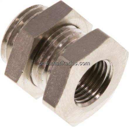 Schottverschraubung G 1/8"-G 1/4", Messing vernickelt