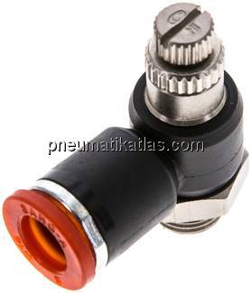 Winkel-Drosselrückschlagventil G 1/8"-8mm,zuluftregelnd