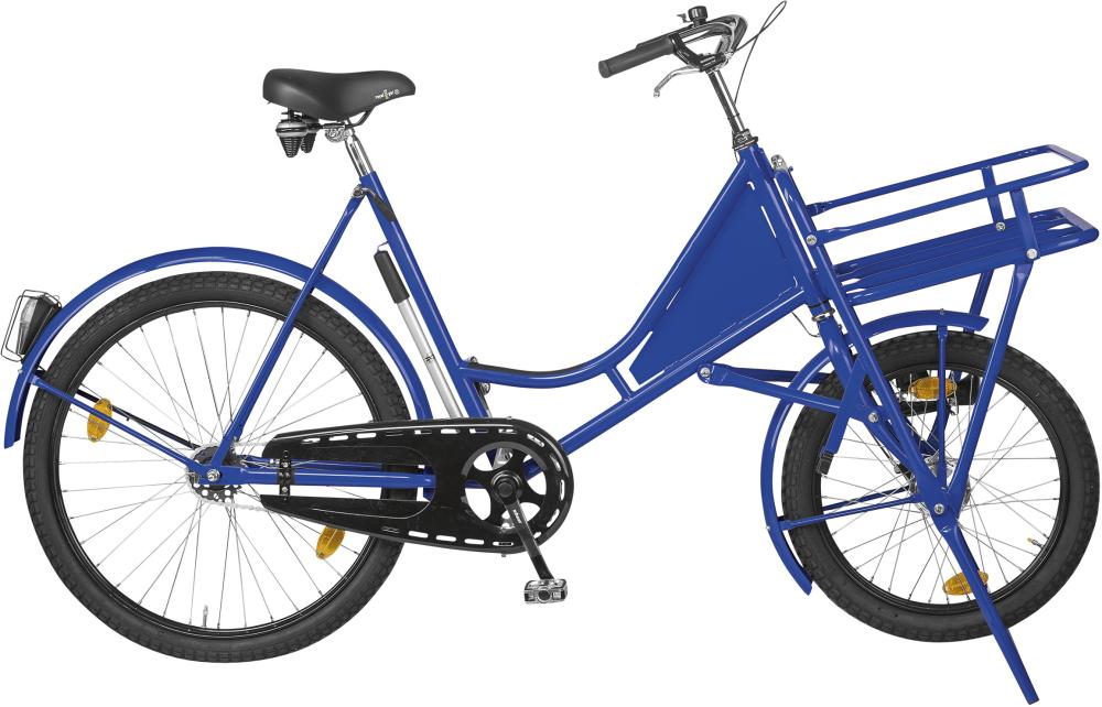 Lastenfahrrad Classic blau, Schaltung mit Beleuchtung und Lastenträger