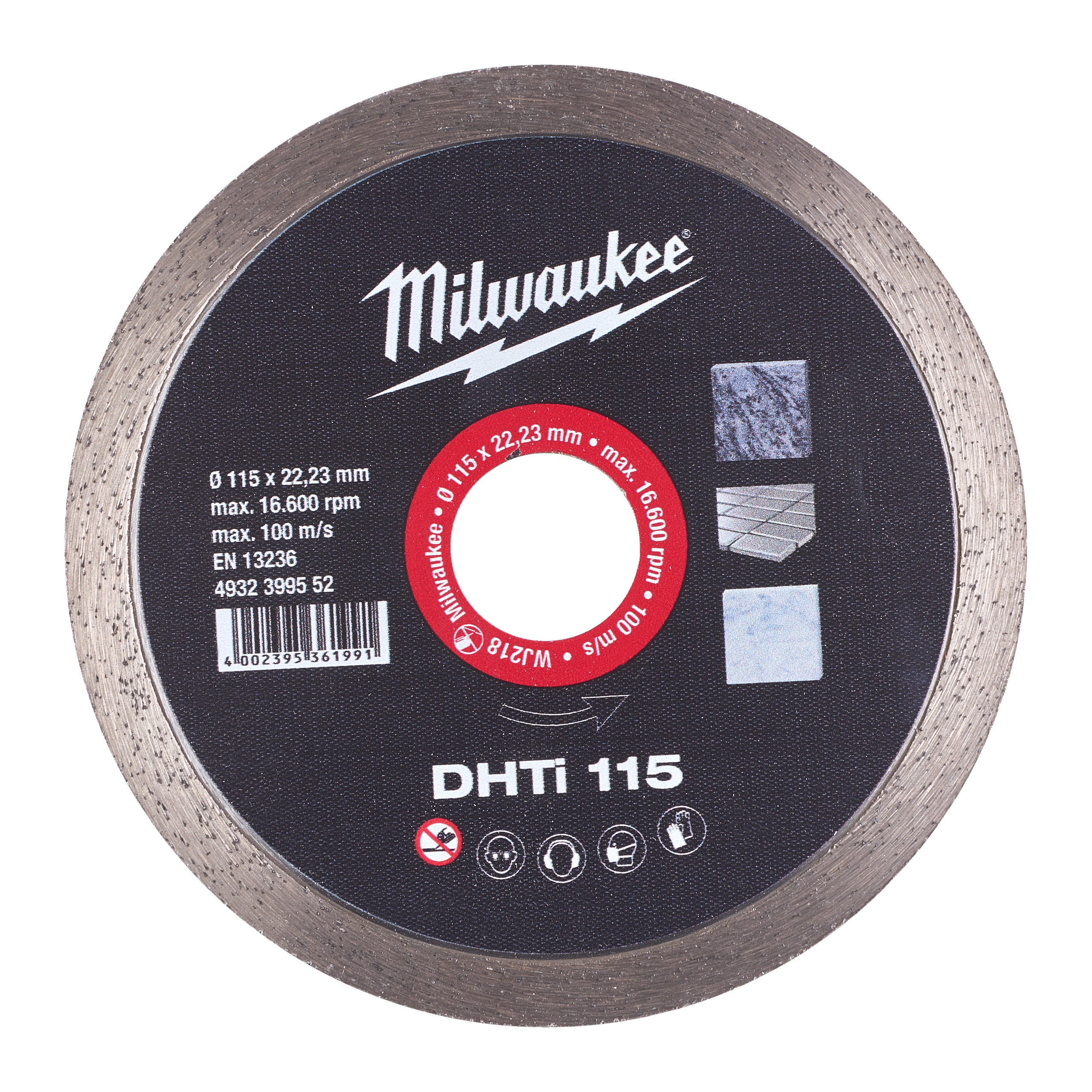 Diamanttrennscheibe DHTi 115 mm Keramik u. Naturstein, geschlossen