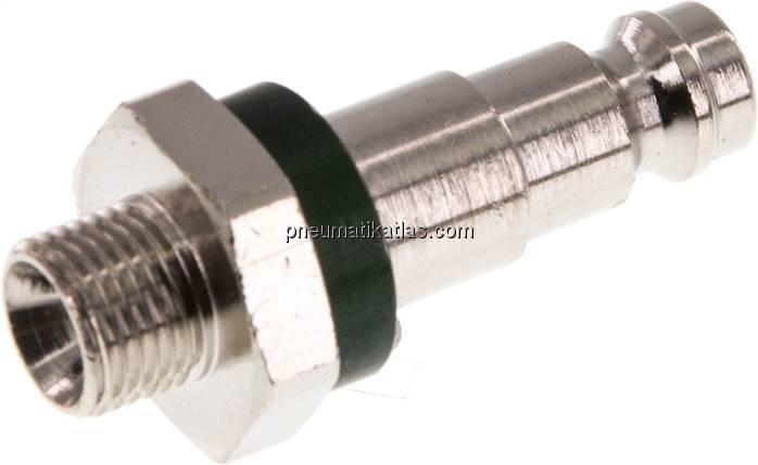 Kupplungsstecker (NW5) G 1/8"(AG), grün, Kreis Ø 10,5 mm