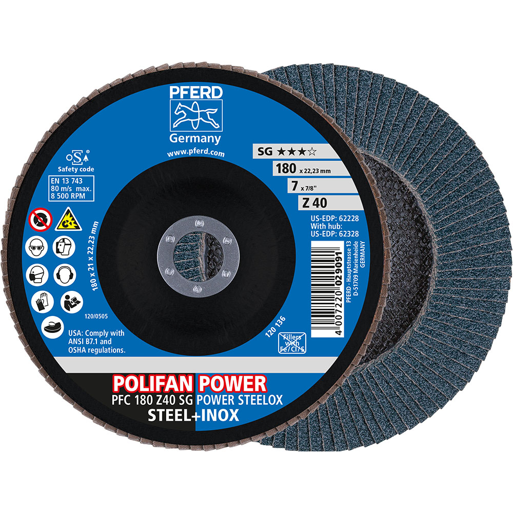 POLIFAN-Fächerscheiben PFC 180 Z 40 SG POWER STEELOX