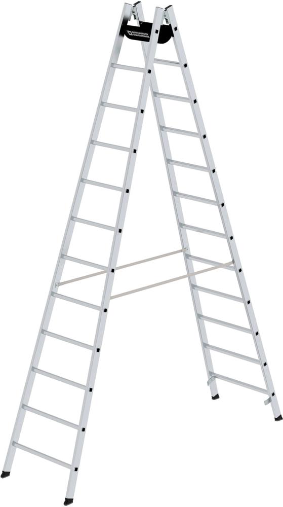 Alu-Stehleiter 2x12 Sprossen Leiterlänge 3,51 m Arbeitshöhe bis 4,85 m
