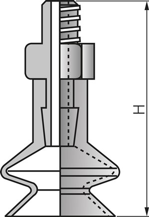 Zeichnung: Montagebeispiel: Balgsauger mit Halter