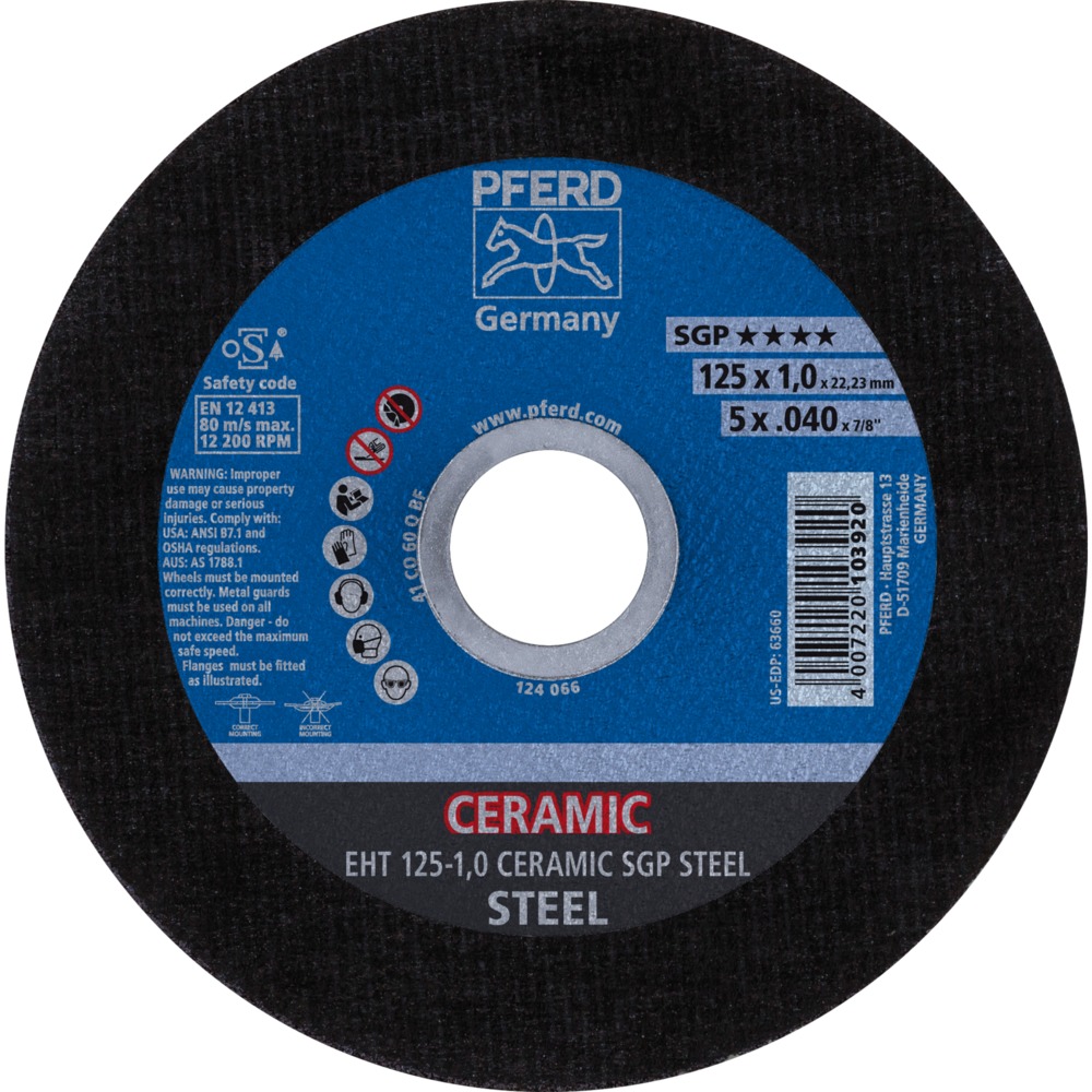 Trennscheiben EHT 125-1,0 CERAMIC SGP STEEL