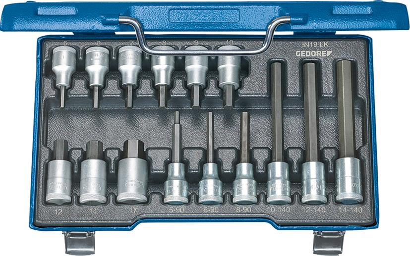 Schraubendrehereinsatz- Satz 1/2" Innensechskant 5-17mm 15-teilig Gedore Schraubendrehereinsatz- Satz 1/2" Innensechskant 5-17mm 15-teilig Gedore