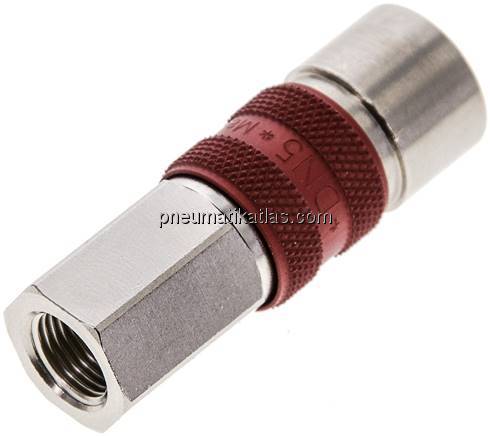 Kupplungsdose (NW5) G 1/8"(IG), rot, Achteck SW10