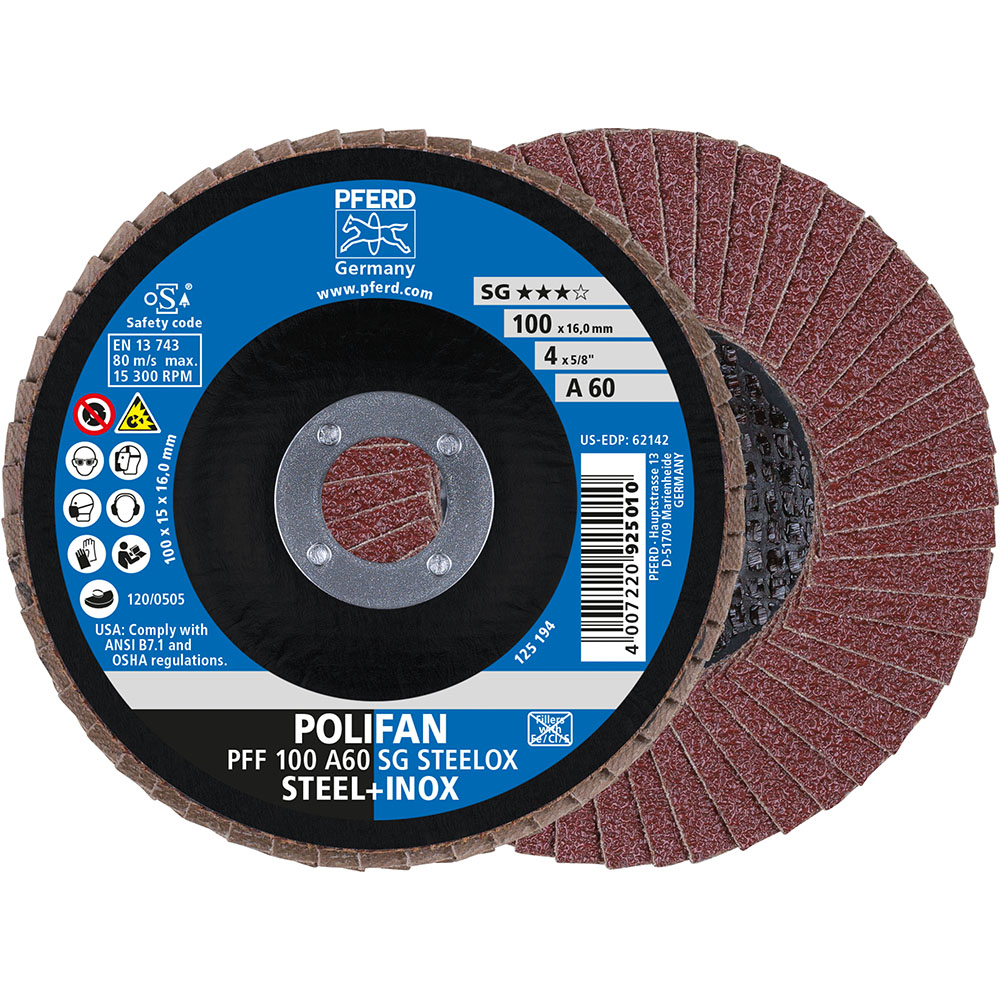 POLIFAN-Fächerscheiben PFF 100 A 60 SG STEELOX/16,0