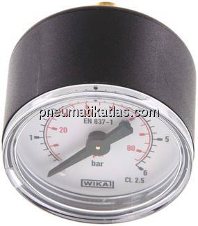 Manometer waagerecht (KU/Ms), 40mm, 0 - 6 bar, G 1/8"