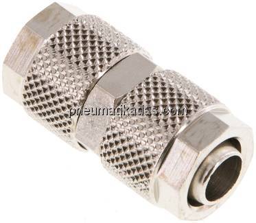 Gerade Verschraubung 10x8mm-10x8mm, Messing vernickelt Gerade Verschraubung 10x8mm-10x8mm, Messing vernickelt