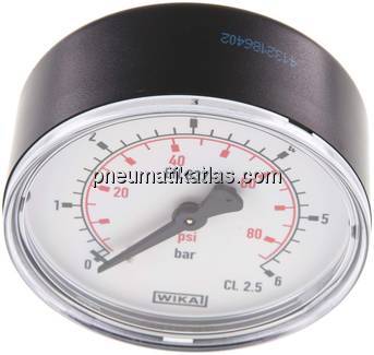 Manometer waagerecht (KU/Ms), 63mm, 0 - 6 bar, G 1/4"