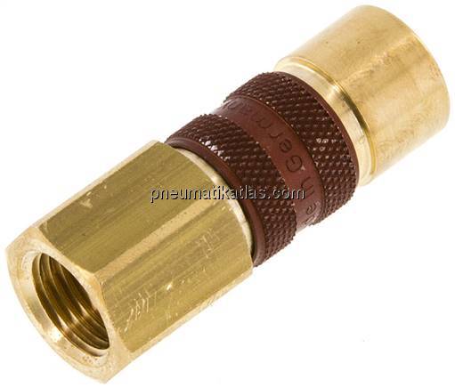 Kupplungsdose (NW5) G 1/4"(IG), braun, Dreieck 9,5 mm